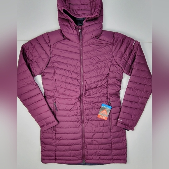 Columbia Slope Edge Mid Length Jacket Coat Women’s Size Small Burgundy New - Picture 1 of 11